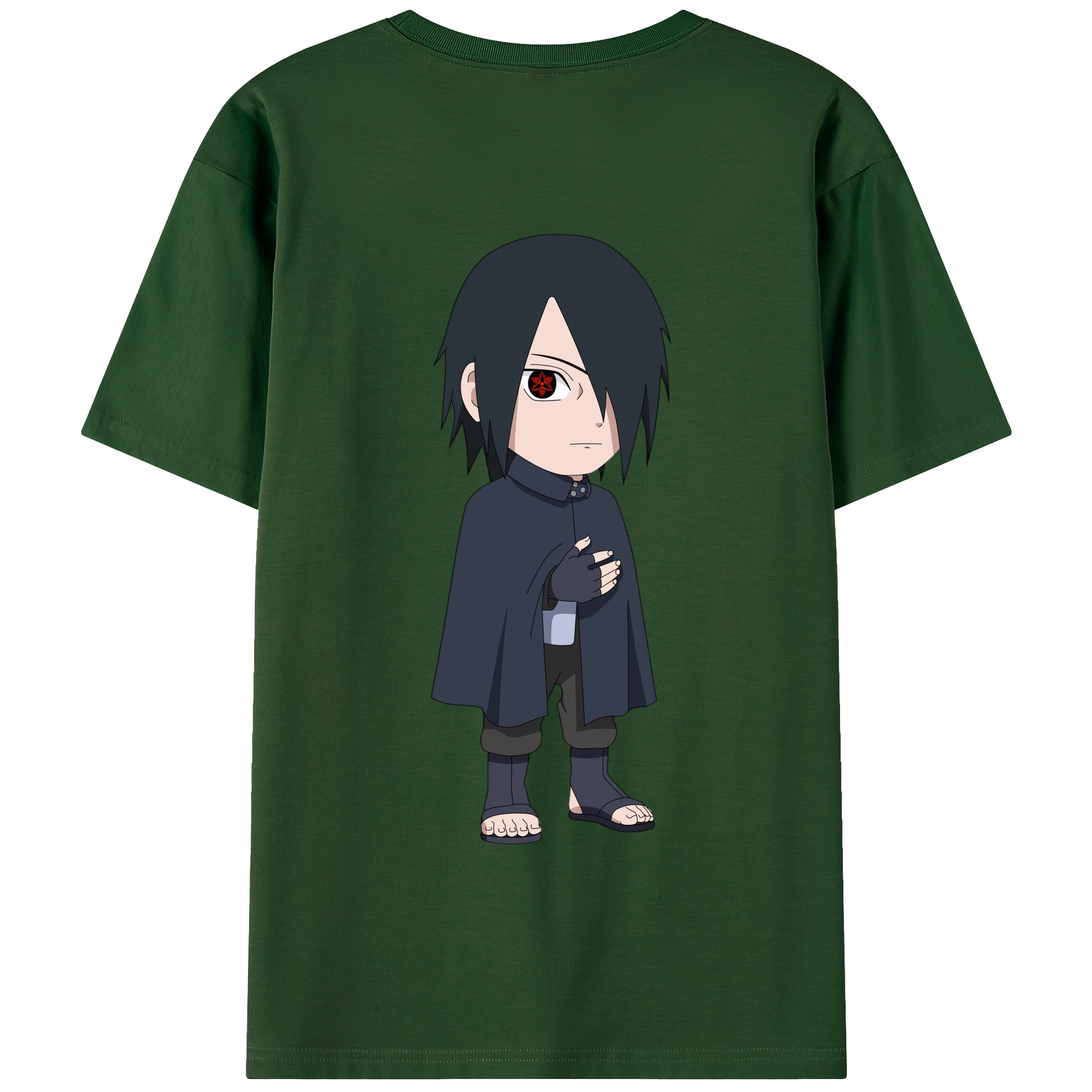 （画像用） NARUTO -ナルト- うちは サスケ Uchiha Sasuke 綿100％半袖Tシャツ（背面プリント）